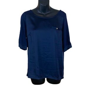 NWT The Limited Navy Short Sleeve Dress Shirt, Size S